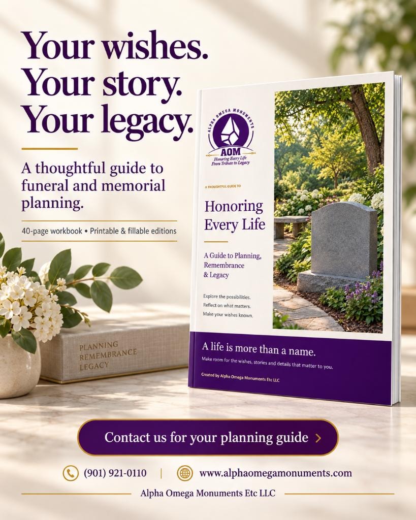 Alpha Omega Monuments Memorial Pre-Planning Guide