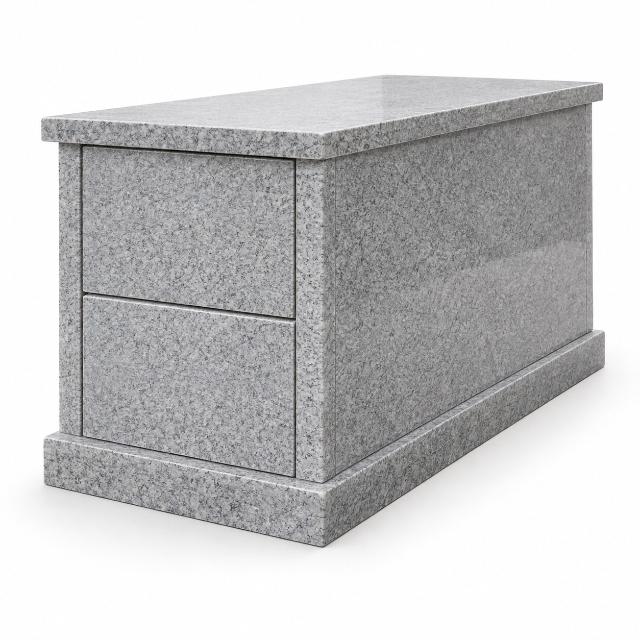 Stacked double granite above ground crypt