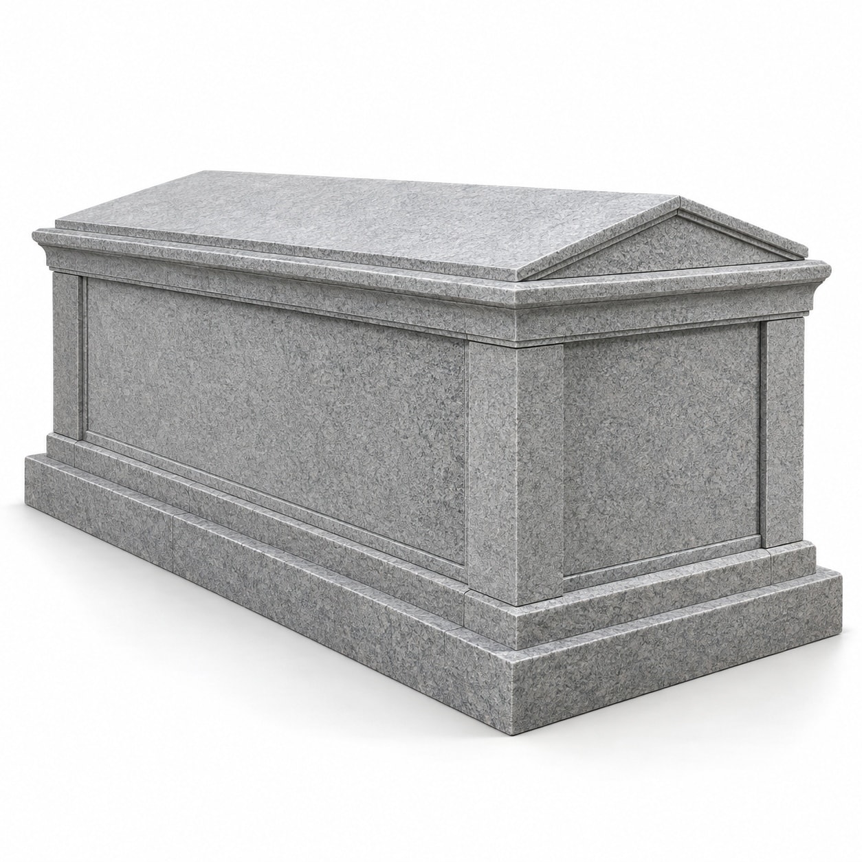 Classical pediment granite above ground crypt